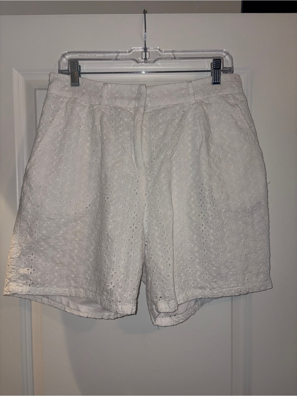 Nanette Lepore | White Eyelet Lined 6” Shorts
